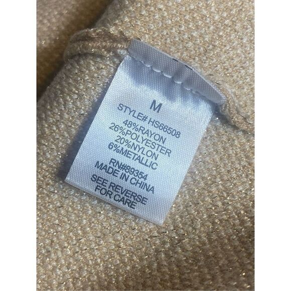 Kathy Ireland Womens Tan White Longline Collared Metallic Coat Size Medium NWT - Picture 4 of 5